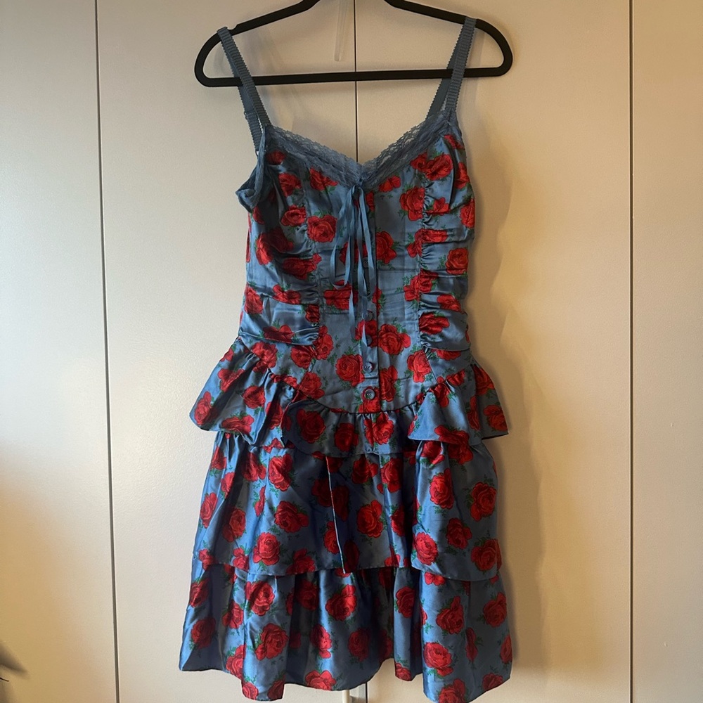 Vintage Betsey Johnson rose print dress
